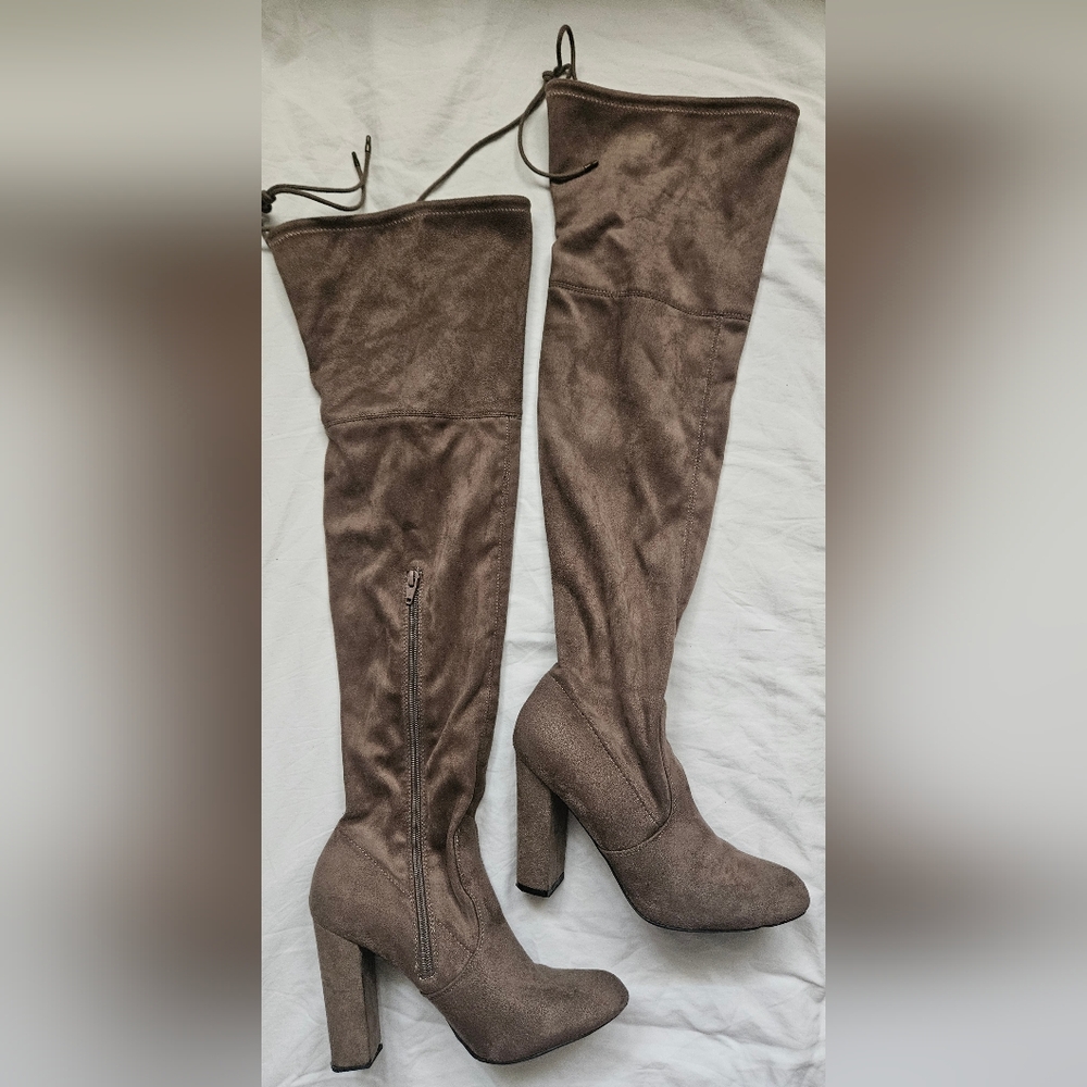 Chic Taupe Over-the-Knee Boots